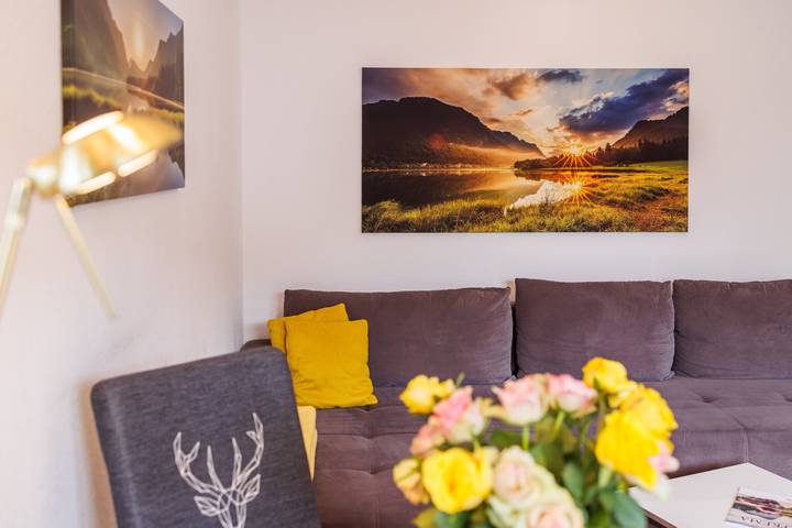 Ganze Wohnung, Ferienwohnung Gästehaus Wolfgang Weitsee mit Bergblick, Balkon und Wi-Fi in Ruhpolding, Bayerische Alpen