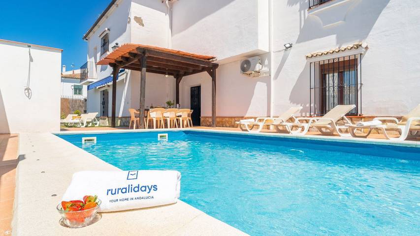 Casa de vacaciones para 10 personas, con Balcón/Terraza y Piscina en El Bosque