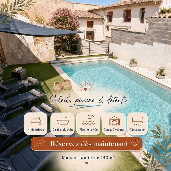 Villa pour 8 personnes, avec piscine et jardin - 1
