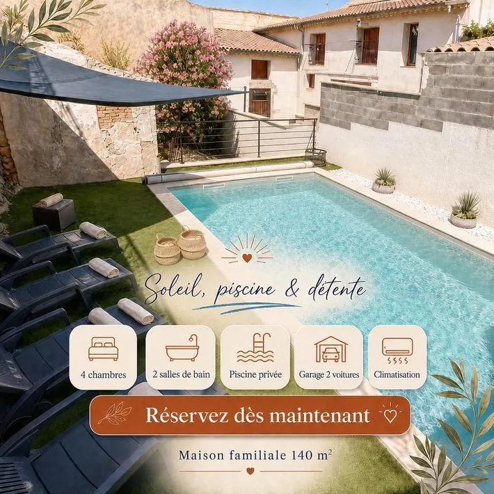 Villa pour 8 personnes, avec jardin et piscine - 1