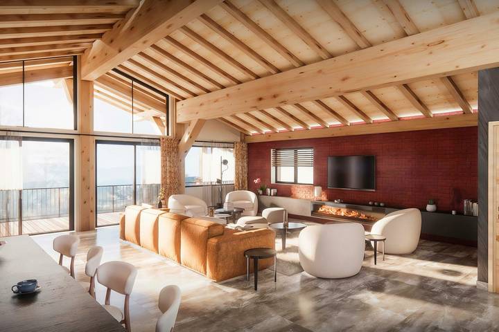 Gîte pour 8 personnes, avec jacuzzi et jardin ainsi que piscine et sauna, animaux acceptés à Marlens