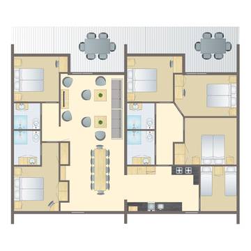Bungalow für 12 Personen, mit Terrasse und Balkon/Terrasse sowie Sauna in Dänemark