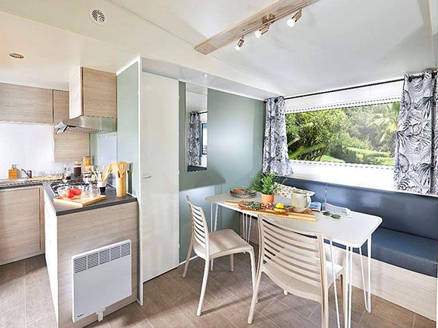 Camping Le Bel été d'Anduze - Mobilheim 4 personen - Cottage Confort mit Klimaanlage in Anduze, Cevennen