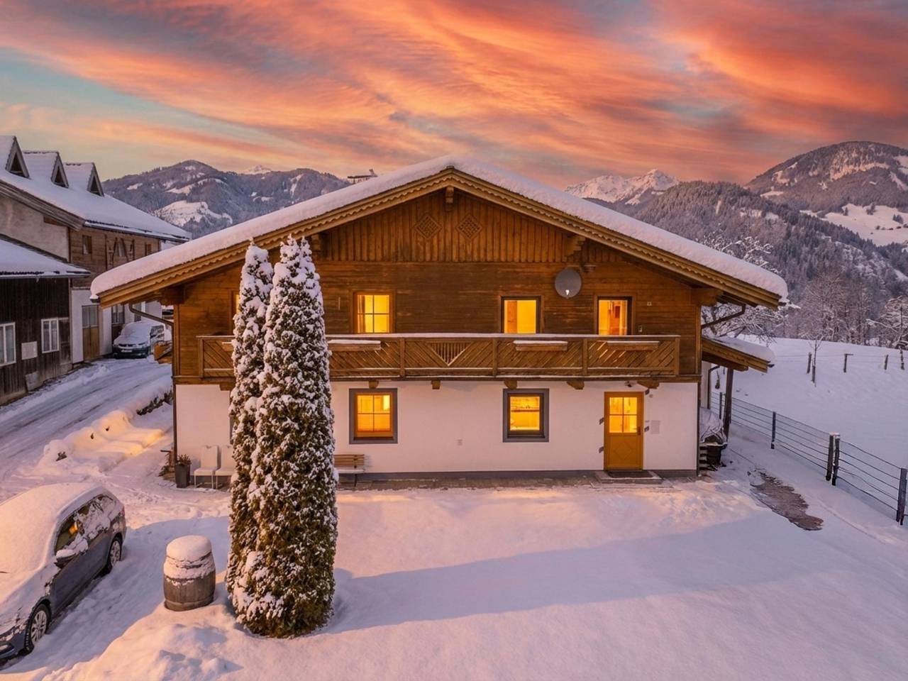 Alpiner Chalet-Charme mit Balkon in Embach in Lend, Ski Amadé