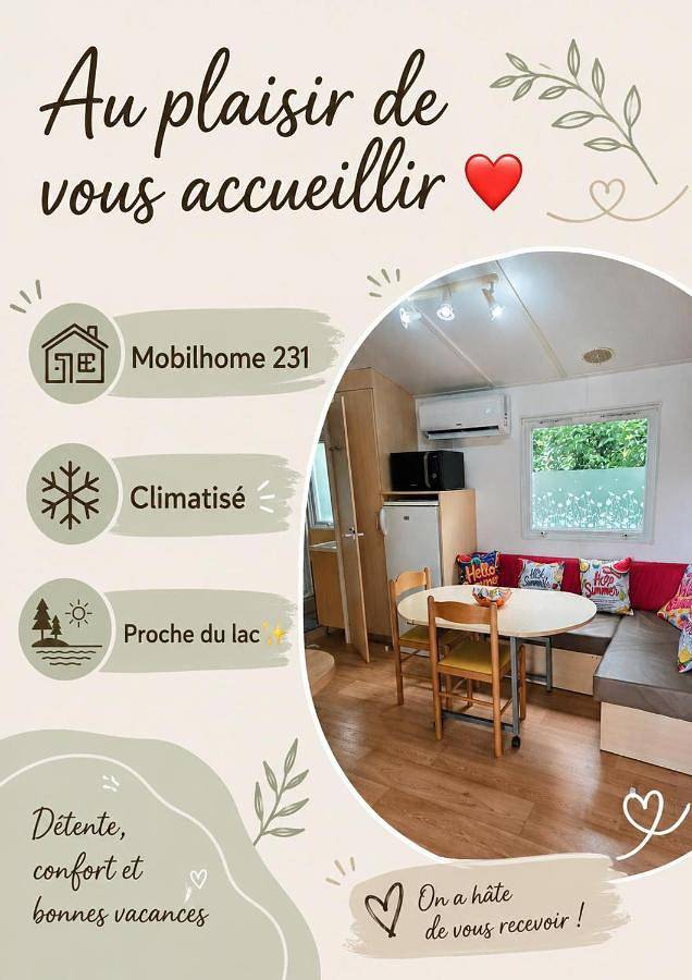 Camping pour 6 personnes, avec Terrasse et Jardin ainsi que Piscine et Vue