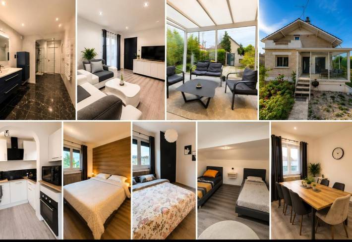 Location de vacances pour 10 personnes, avec jacuzzi et terrasse à Longvic