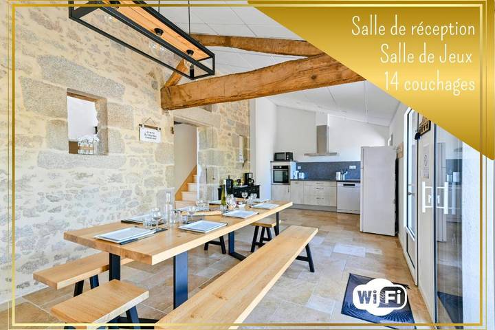 Maison de vacances pour 14 personnes, avec jardin
