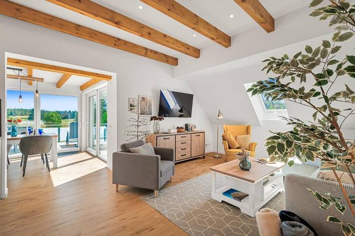 Ferienwohnung für 4 Personen, mit Balkon und Terrasse sowie Seeblick und Ausblick in Buntenbock