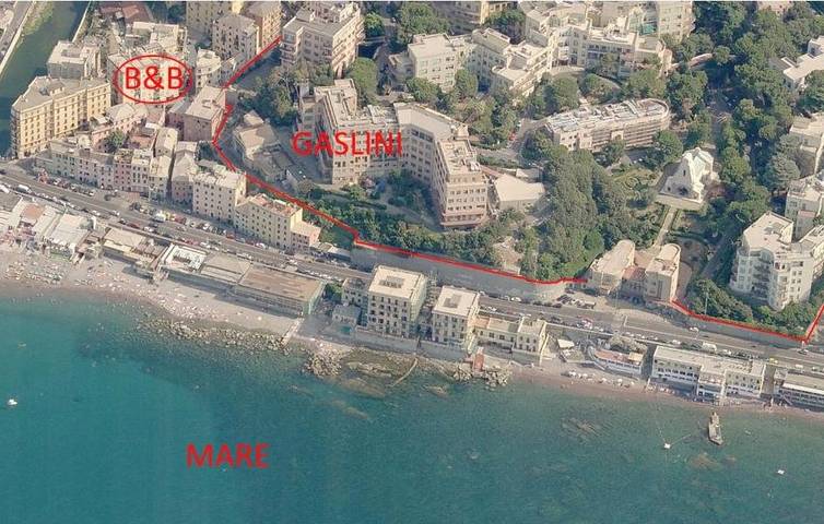 B&B für 4 Personen, mit Terrasse und Ausblick in Genua (Stadt)