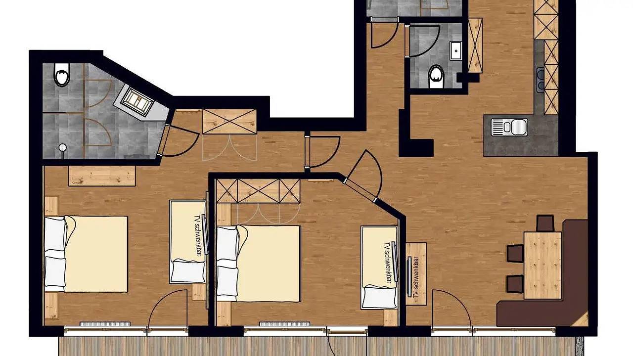 Ganze Ferienwohnung, Ferienwohnung für 4 Personen (83 m²) in Tux in Tuxer Alpen, Hintertux