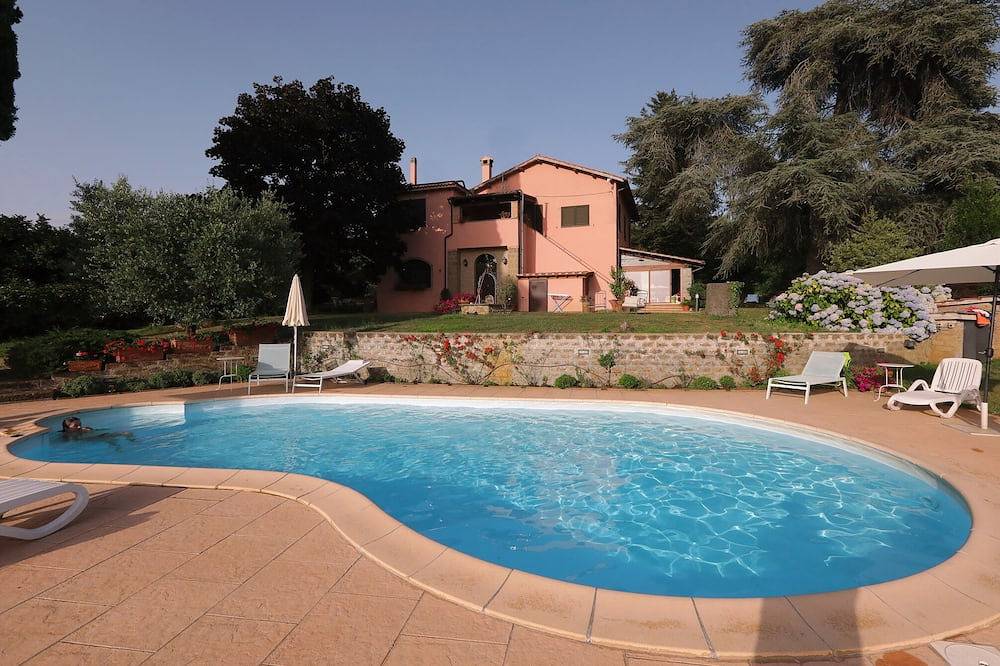 Entire farmhouse with three apartments and swimming pool in Vico Matrino, Capranica