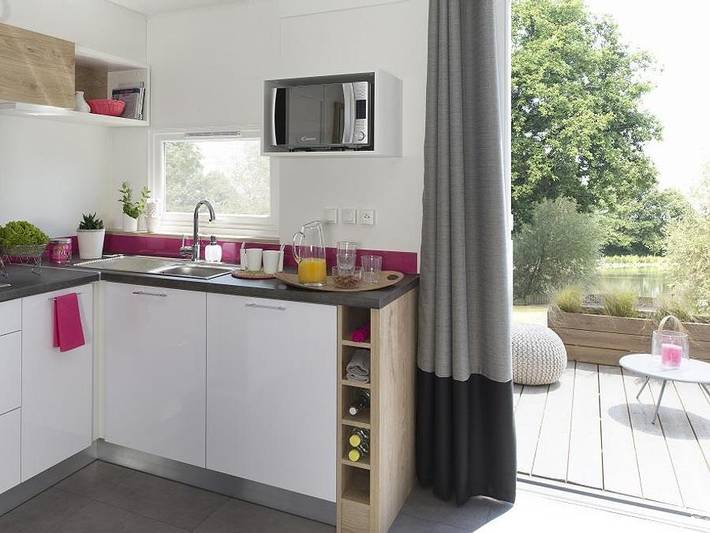 Camping Sites et Paysages - Les Pinèdes  - Mobilheim 5 personen - Cottage Premium Spa Taos in La Colle-sur-Loup, Mittelmeerküste (Frankreich)