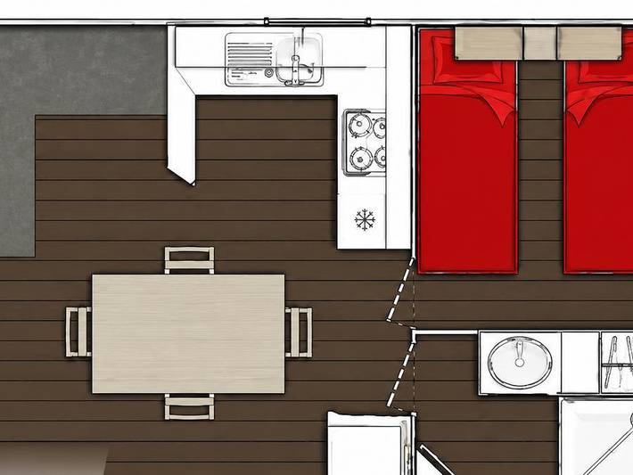 Camping Les Genêts - Mobilheim 6 personen - Grand Large - 2 Schlafzimmer in Sarzeau, Côte des Mégalithes
