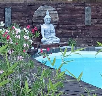 Cottage pour 2 personnes, avec jardin ainsi que piscine et vue à Laroque (Hérault)
