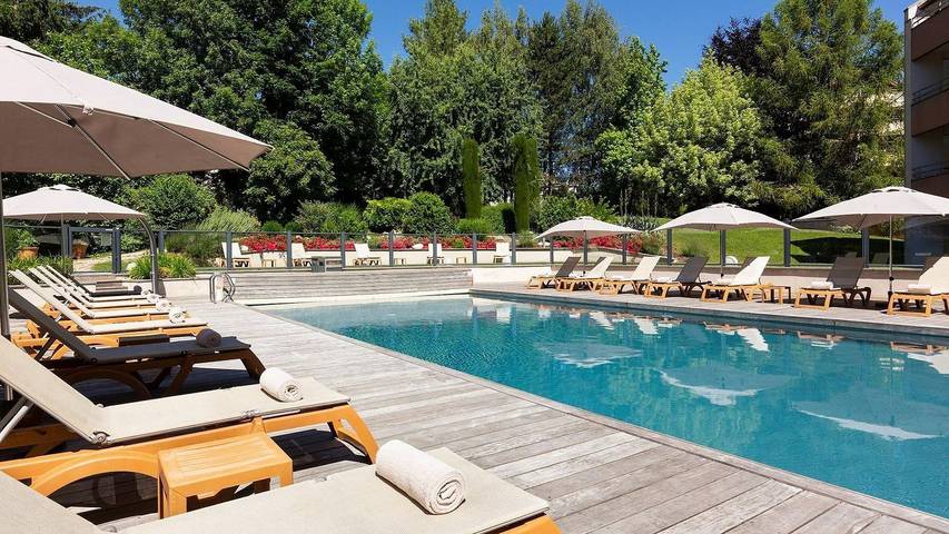 Studio pour 2 personnes, avec terrasse ainsi que piscine et sauna, animaux acceptés dans Gex