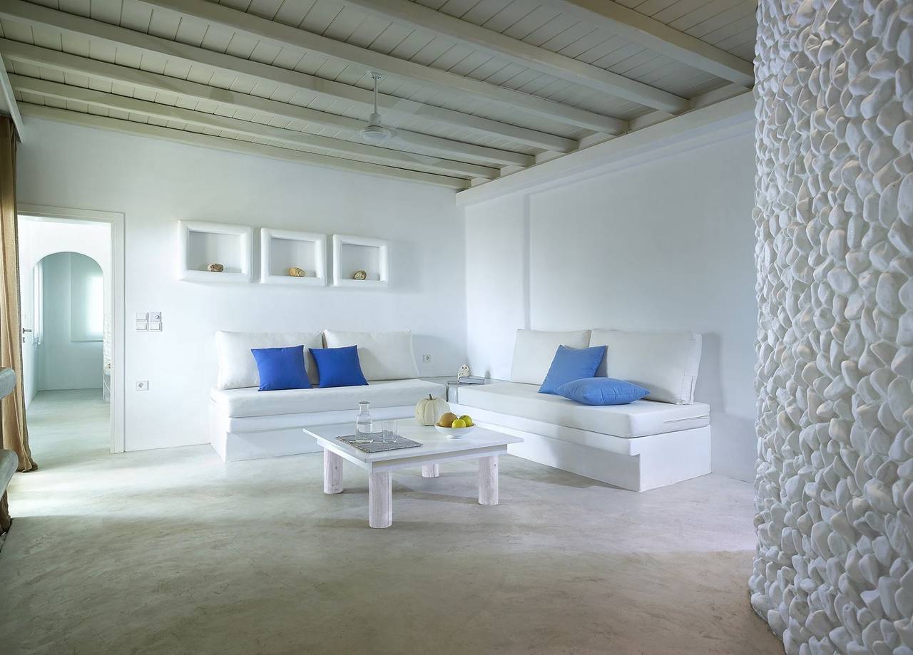 Endearing Milos Suite | Cycladic Light Suite | Private Furnished Balcony | Outdoor Dining Area | Prime Location in Pollonia, Milos