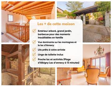 Gîte pour 8 personnes, avec vue sur le lac ainsi que vue et jardin à Pringy