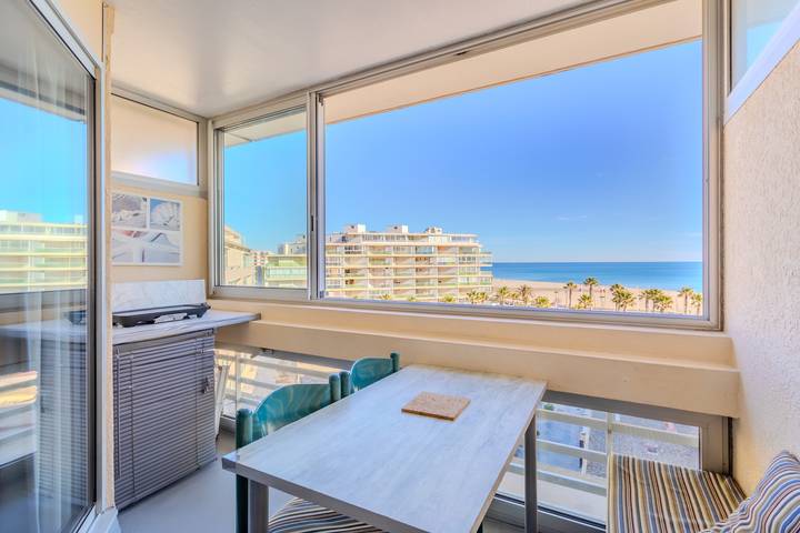 Studio entier, Studio 'Vue Mer' avec vue sur mer, Wi-Fi et climatisation in Canet-en-Roussillon, Côte d'Améthyste
