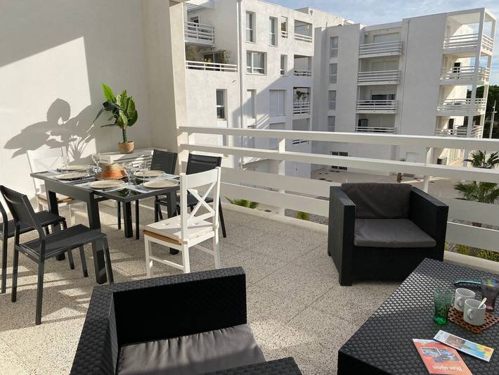 Ganze Wohnung, Klimatisierte T3-Wohnung für 6 Pers mit Terrasse und Parkplatz in Port Leucate in Port Leucate, Leucate