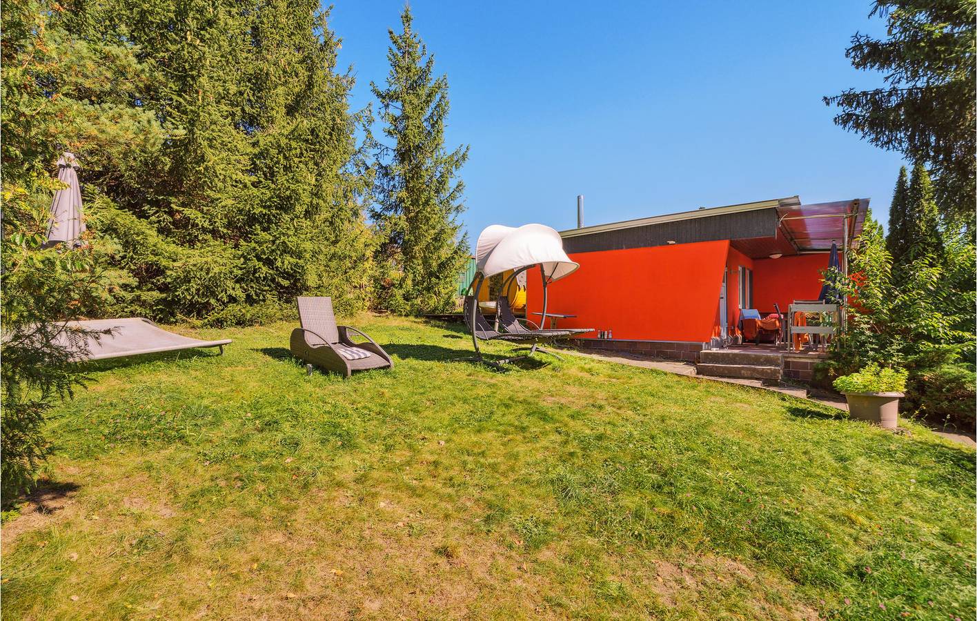 Gemütliche Seeblickwohnung mit Sauna & Terrasse, 1,5km nach Zadelsdorf in Bungalowdorf Zadelsdorf, Zeulenroda-Triebes