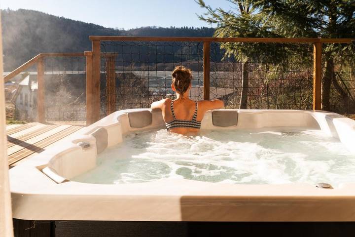 Chalet pour 2 personnes, avec vue ainsi que jardin et vue sur le lac à Chambon-sur-Lac - 2