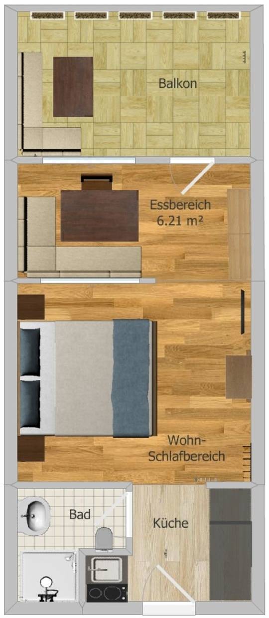 Ferienwohnung für 2 Personen, mit Balkon in Pfronten