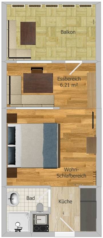 Ferienwohnung für 2 Personen, mit Balkon in Pfronten