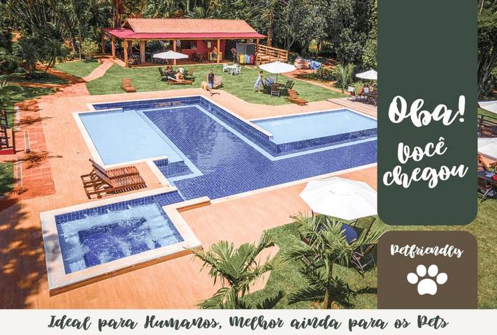 Pousadas para 5 pessoas, com terraço e piscina e ainda jardim, adaptado a crianças em Brotas