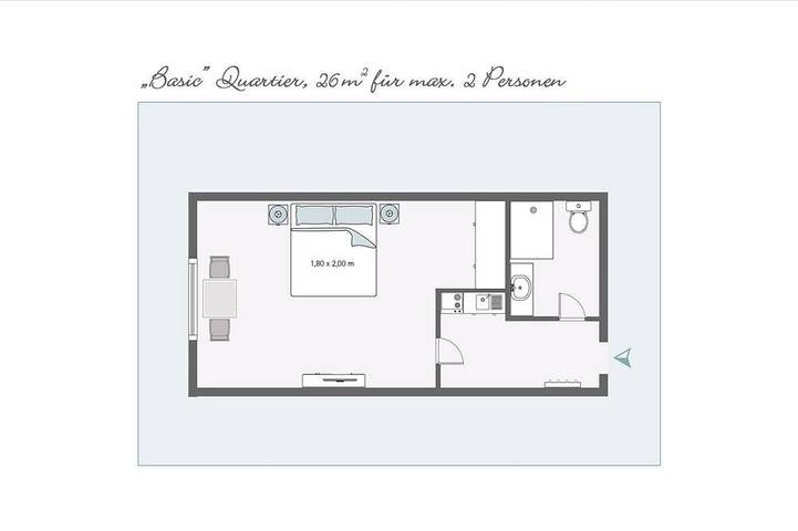 Appartement entier, Basic Quartier-Studio-Budget-Salle de bain privée in Langeoog