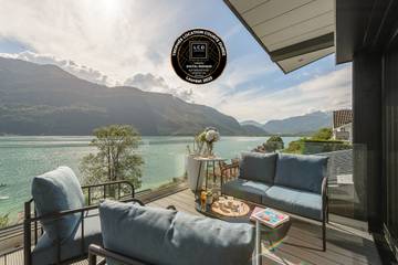 Gîte pour 6 personnes, avec balcon et vue sur le lac à Doussard