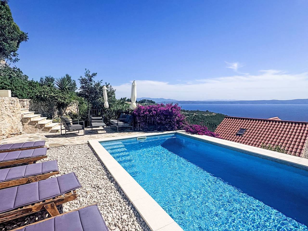 Wunderschöne Steinvilla mit tollem Ausblick in Podgora, Rivera de Makarska