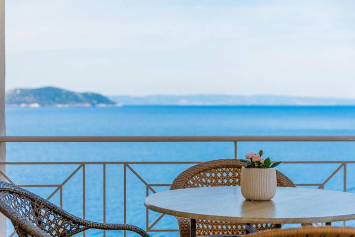 Ferienwohnung für 4 Personen, mit Balkon und Terrasse sowie Ausblick
