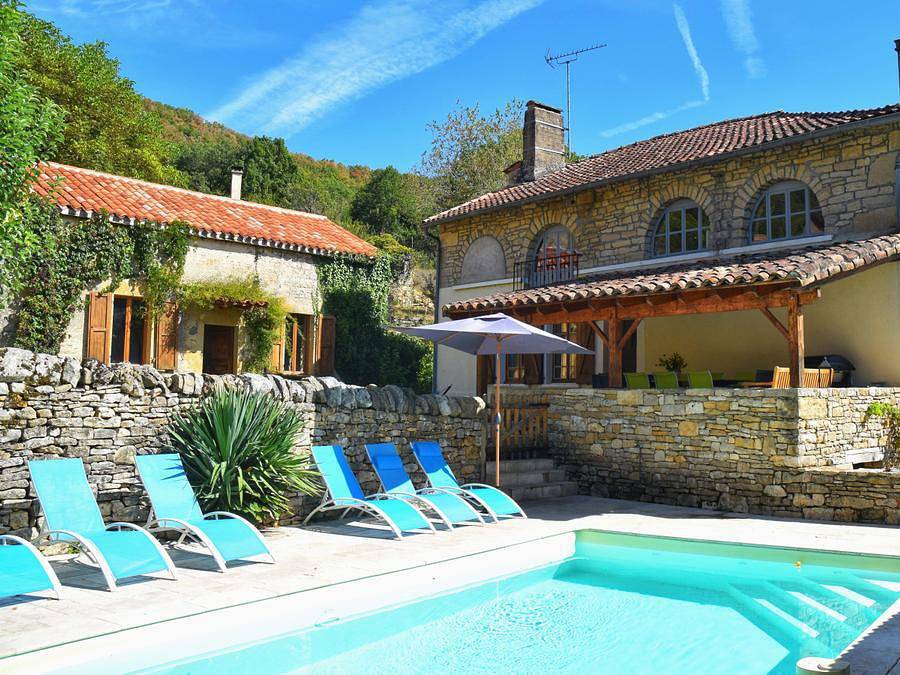 Camping Les 3 Cantons - Casa 11 personas - Domaine privé La Tannerie - piscina in Saint-Antonin-Noble-Val, Macizo Central