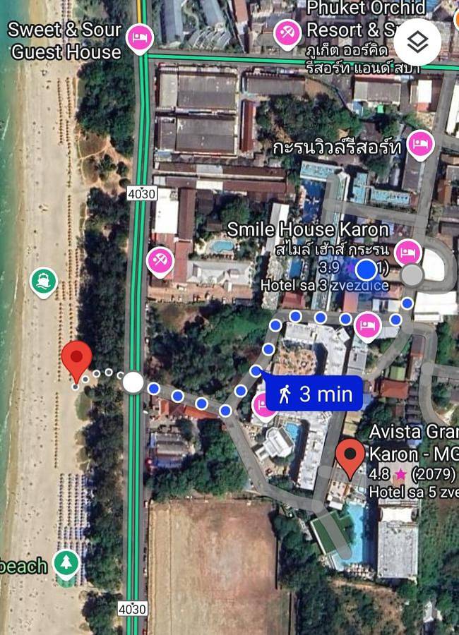Ferieleilighet for 2 personer, med hage og utsikt i tillegg til balkong i Karon Beach