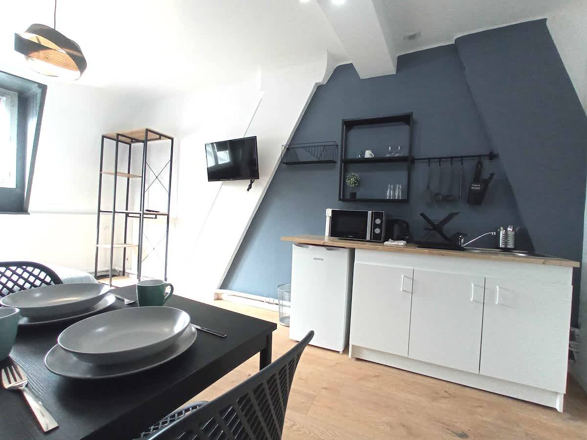 Appartement entier, Spacieux studio avec baignoire, wifi gratuit in Roubaix, Région de Lille