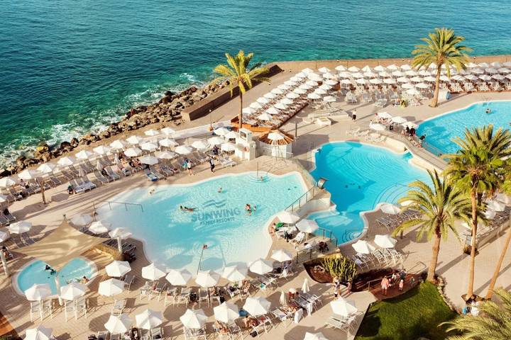 Apartamento para 6 personas, con balcón y piscina para niños además de vistas y piscina en Patalavaca