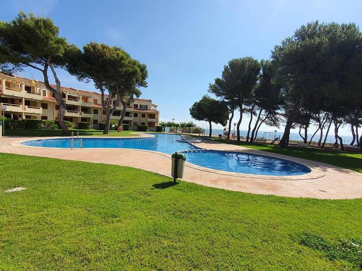 Apartamento para 6 personas, con terraza y piscina, Se admiten mascotas en Alcanar