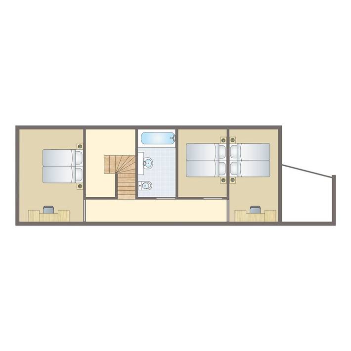 Bungalow für 8 Personen, mit Balkon/Terrasse und Balkon sowie Sauna in Tschechien - 2