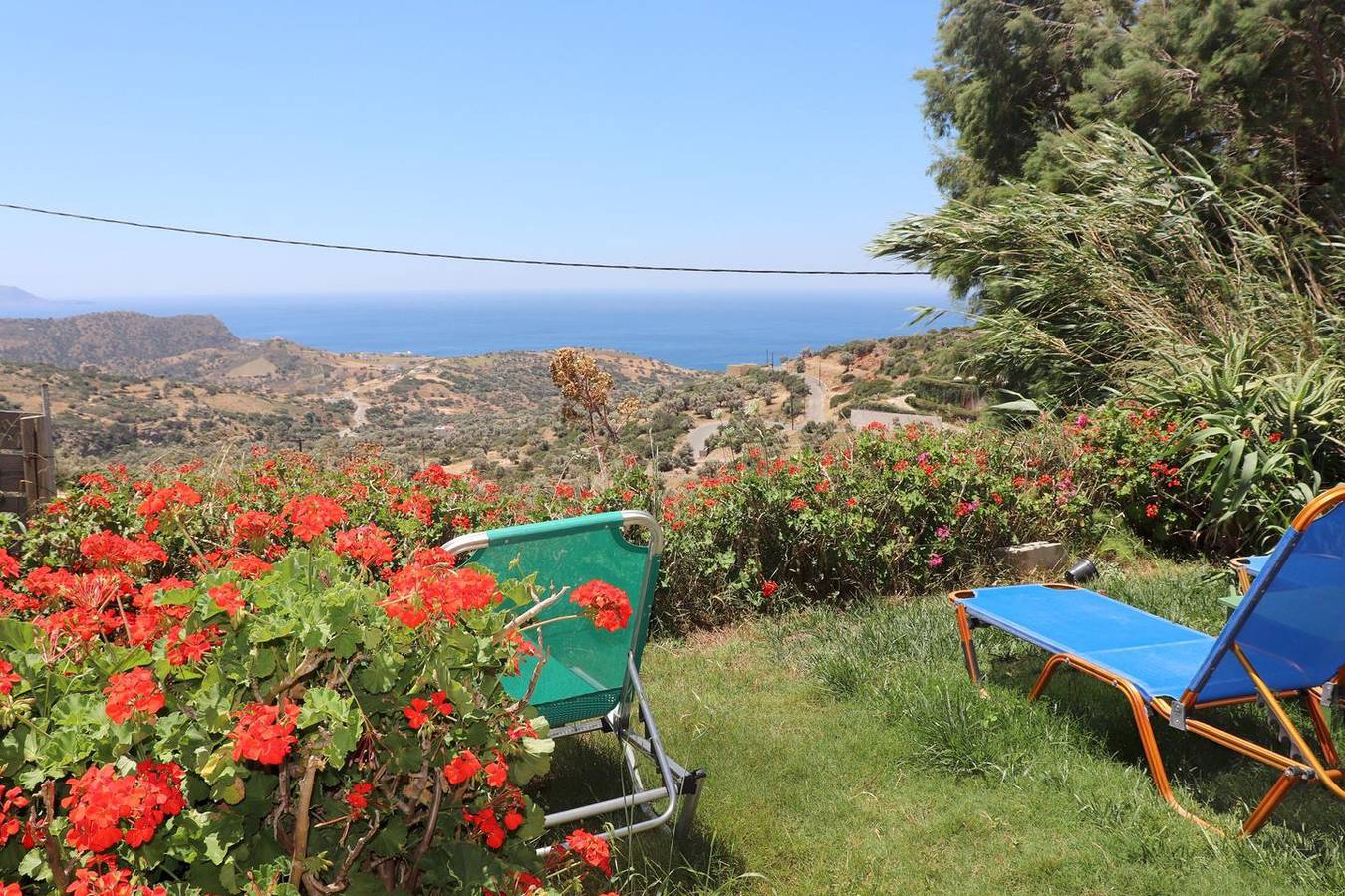 Panoramablick aufs Meer, fußläufig zum Strand, Wifi  - Ferienhaus Triopetra, Kreta in Triopetra, Rethymno und Umgebung