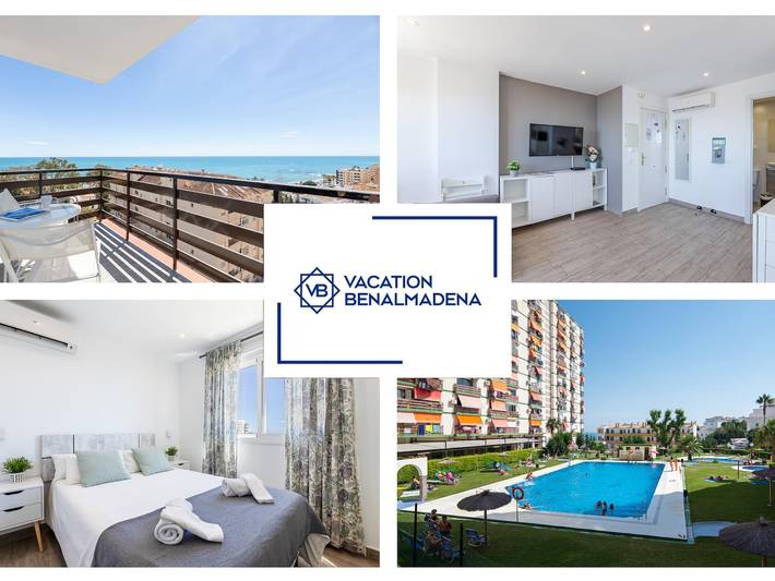 Holiday letting for 2 people, with Ocean view and Balcony as well as Terrace and Children pool in Benalmádena