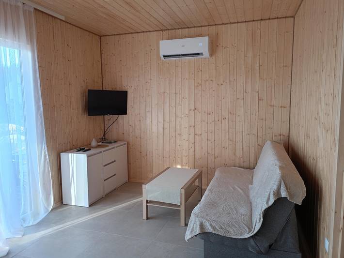 Ferienhaus mit 2 Schlafzimmern und Klimaanlage in Powiat Sławieński