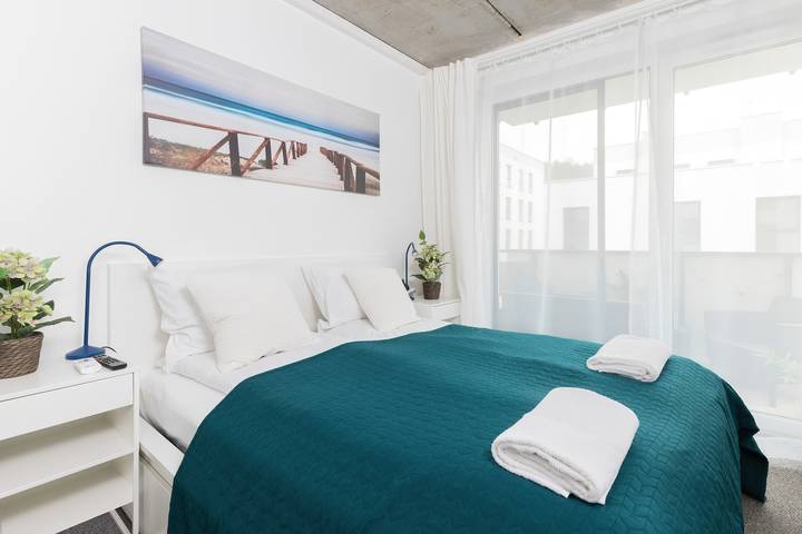 Ganze Wohnung, Spacious Apartment | 3 Bedrooms, Air Conditioning, Parking in Gdingen, Zatoka Gdańska