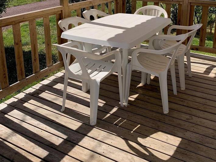 Camping du Petit Pont - Mobilheim 6 personen - 30m² + Halbüberdachte Holzterrasse 12m² 4/6 Pers. in Arvert, Côte de Beauté