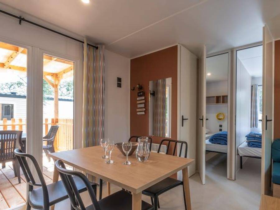 Flower Camping Côté Lac - Mobilheim 6 personen - Premium 3 Schlafzimmer in Verruyes, Deux-Sèvres