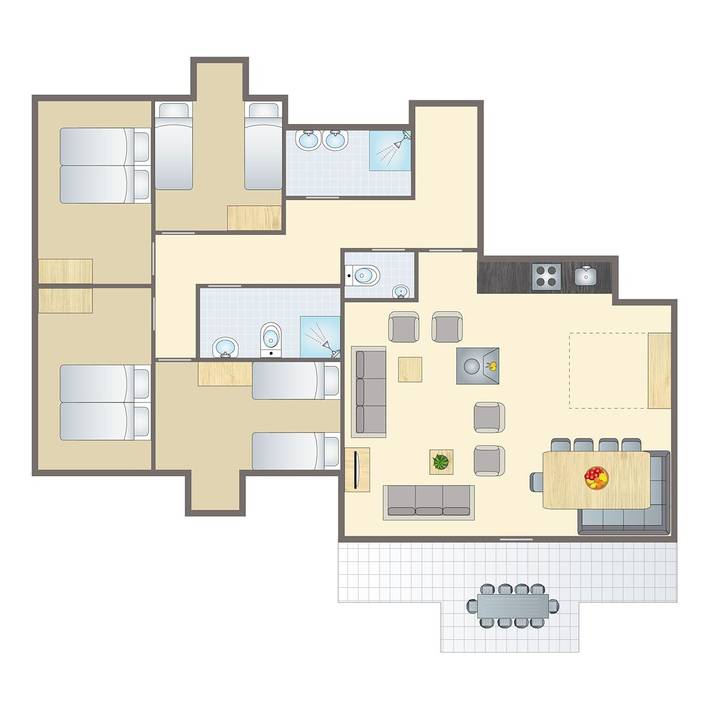 Bungalow für 10 Personen, mit Balkon und Balkon/Terrasse in Bad Kleinkirchheim - 2