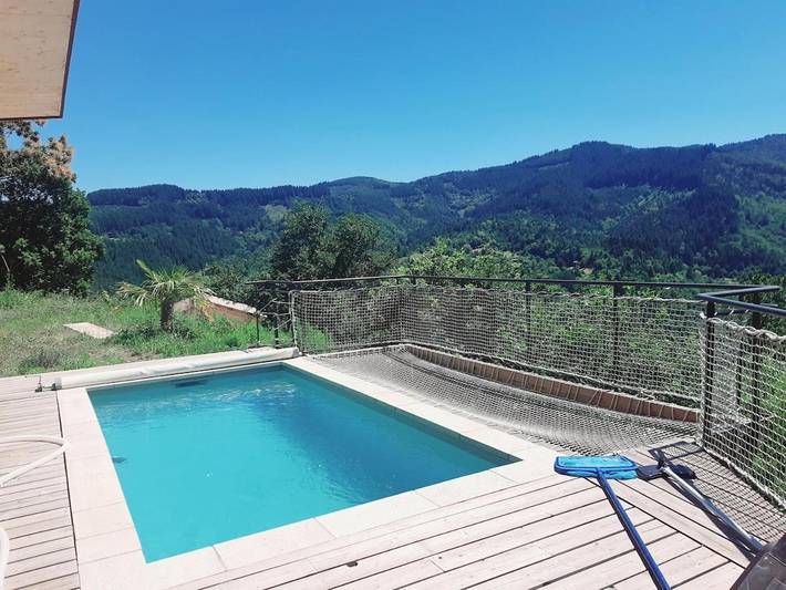 Maison de vacances pour 4 personnes, avec vue ainsi que piscine et jardin