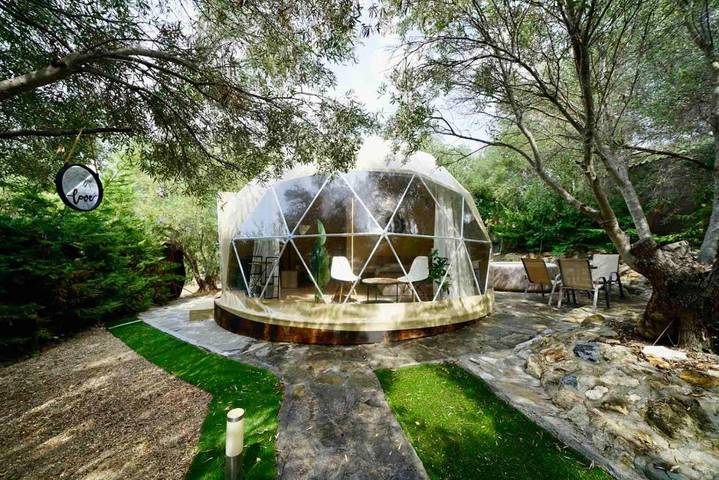 Camping für 3 Personen, mit Terrasse und Whirlpool sowie Garten und Ausblick in Chalkidiki