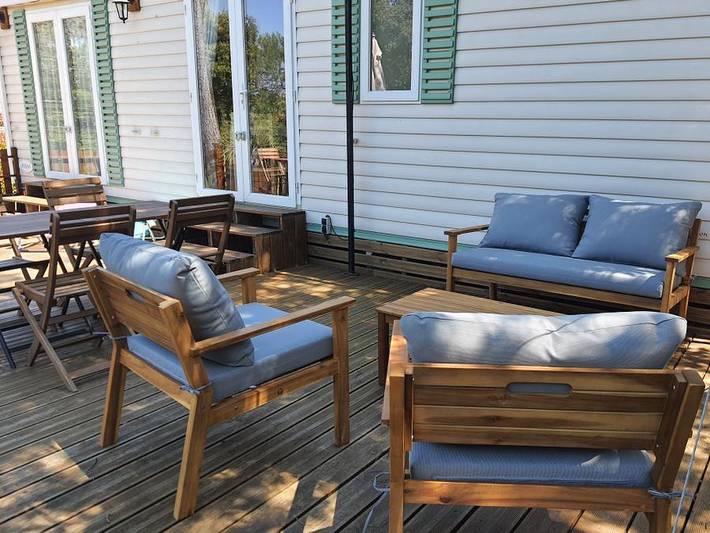 Camping Domaine De La Cigaliere - Mobilheim 4 personen - Premium Wohnbereich **** in Le Cannet-des-Maures, Draguignan Region