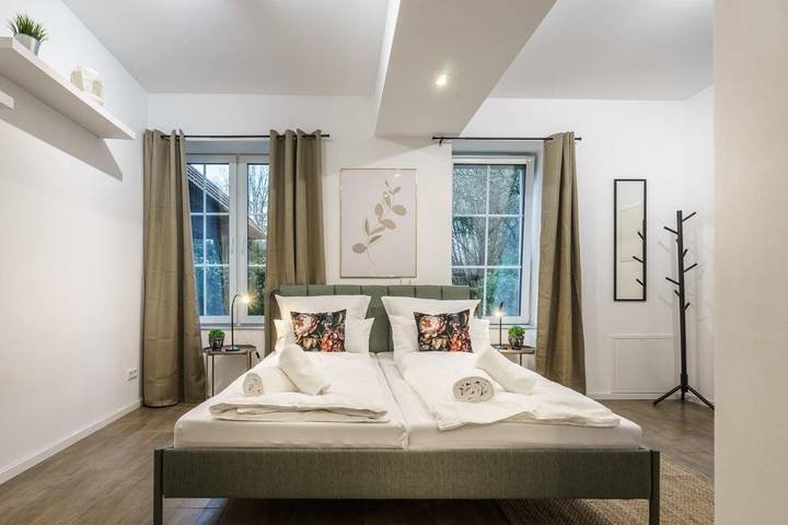 Ferienwohnung für 4 Personen, mit Terrasse und Garten sowie Ausblick