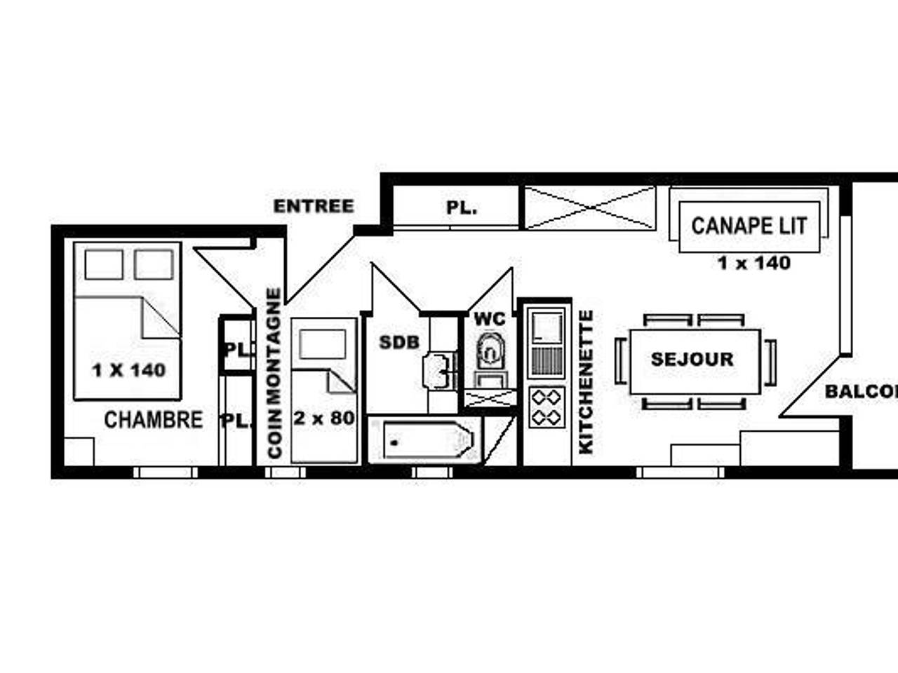 Appartement entier, Appartement 2 Pièces 6 Pers. aux Saisies - Confort 4 Diamants in Les Saisies, Région d'Albertville